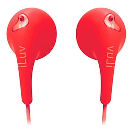 iLuv Bubble Gum 2 iEP205 Earphone - Stereo - Red - Wired - Earbud - Binaural - Open - 3.94 ft Cable