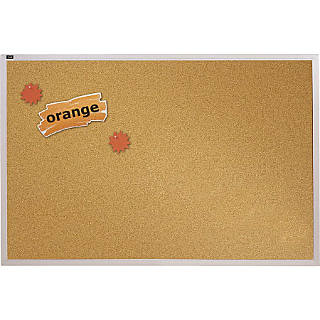 Quartet Oval Office Frameless Fabric Bulletin Board - 3' X 2' Gray, Wall Mount Office Corkboard