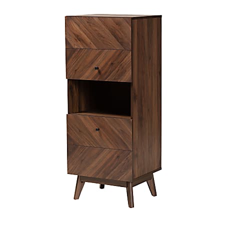 Baxton Studio Hartman 19"W Storage Cabinet, Walnut Brown