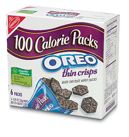 Nabisco® 100-Calorie Oreo® Thin Crisps Snack Packs, 0.81 Oz, Box Of 6 Bags