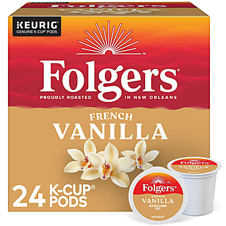 Folgers&reg; Gourmet Selections Single-Serve Coffee K-Cup&reg;, French Vanilla, Carton Of 24