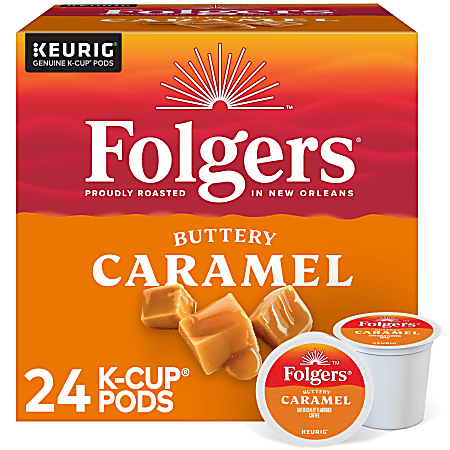 Folgers® Keurig® Single Serve K-Cup® Pods, Caramel Drizzle, Carton Of 24