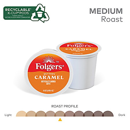 Folgers Keurig Single Serve K Cup Pods Buttery Caramel 24ct Office Depot