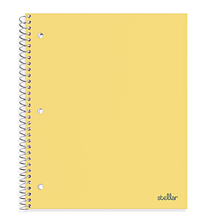 Office Depot® Brand Stellar Poly Notebook, 8" x 10-1/2", 1 Subject, Wide Ruled, 200 Pages (100 Sheets), Yellow