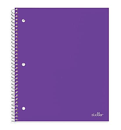 Office Depot® Brand Stellar Poly Notebook, 8-1/2" x 11", 1 Subject, College Ruled, 200 Pages (100 Sheets), Purple