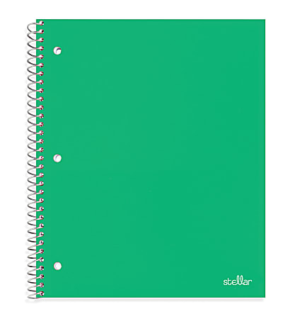 Office Depot® Brand Stellar Poly Notebook, 8" x 10-1/2", Wide Ruled, 200 Pages (100 Sheets), Green