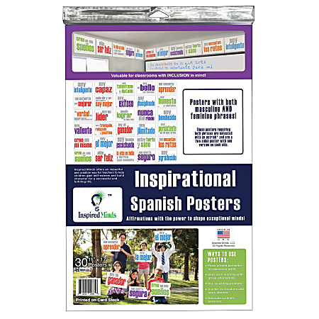 Inspired Minds Card Stock Posters, 17" x 11", Spanish, Pack Of 30 Posters