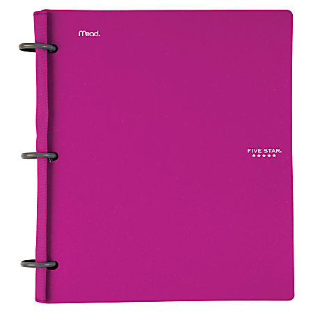 Five Star® Flex® Hybrid NoteBinder, 1" Round Rings, Purple