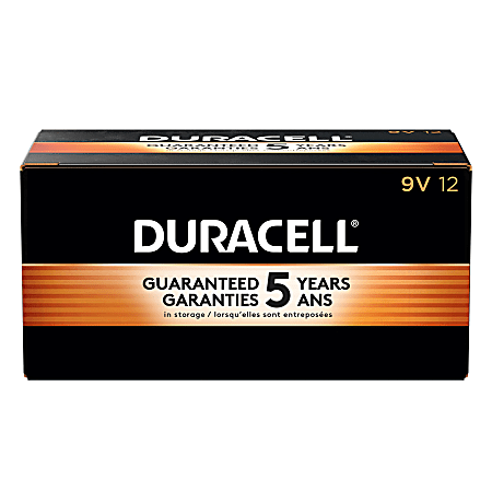 Duracell® Coppertop 9-Volt Alkaline Batteries, Box Of 12, Case Of 6 Boxes