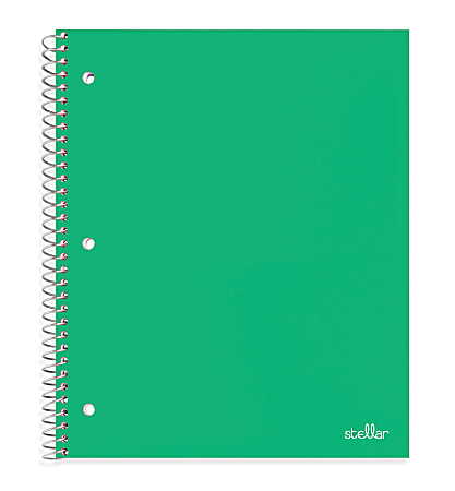 Office Depot® Brand Stellar Poly Notebook, 8-1/2" x 11", 1 Subject, College Ruled, 200 Pages (100 Sheets), Green