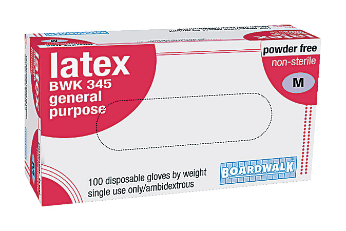 Boardwalk Galaxy Powder-Free General Purpose Latex Gloves, Medium, Natural, Box Of 100