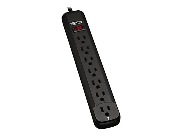 Tripp Lite Power Strip 120V 5-15R 7 Outlet 12' Cord 5-15P Black - Power strip - 15 A - AC 120 V - 1.8 kW - PS712B