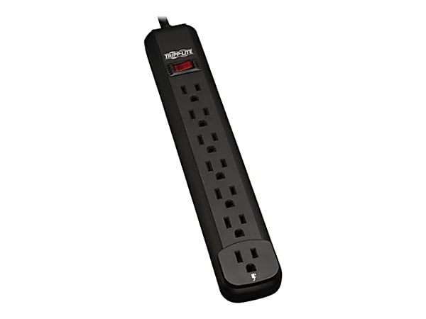 Tripp Lite Power Strip 120V 5-15R 7 Outlet 12' Cord 5-15P Black - Power strip - 15 A - AC 120 V - 1.8 kW - input: NEMA 5-15 - output connectors: 7 - 12 ft cord - black