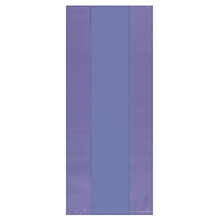 Amscan Plastic Treat Bags, Medium, Purple, Pack Of 125 Bags