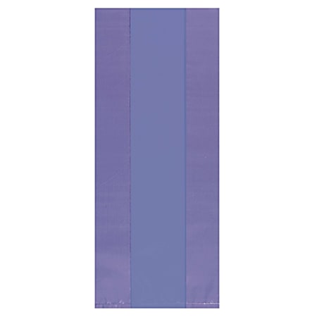 Amscan Plastic Treat Bags, Medium, Purple, Pack Of