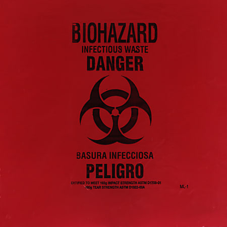 Heritage Healthcare Infectious Waste Can Liners 30 Gallons Red 250 ...