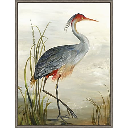 Amanti Art Grey Heron by Aimee Wilson Framed Canvas Wall Art Print, 18" x 24", Graywash