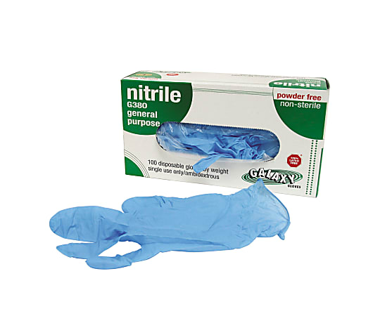 Boardwalk Disposable General-Purpose Nitrile Gloves, Small, Blue, Box Of 100