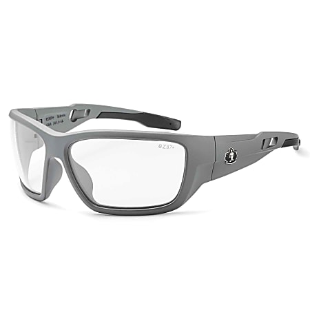 Ergodyne Skullerz® Safety Glasses, Baldr, Anti-Fog, Matte Gray