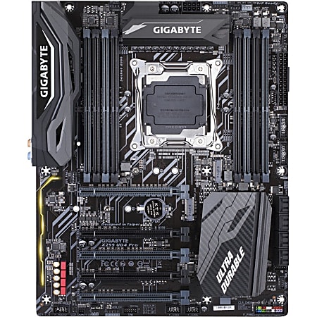 Gigabyte Ultra Durable X299 UD4 Pro Desktop Motherboard - Intel X299 Chipset - Socket R4 LGA-2066 - Intel Optane Memory Ready - ATX - 128 GB DDR4 SDRAM Maximum RAM - UDIMM, DIMM, RDIMM - 8 x Memory Slots - Gigabit Ethernet - 8 x SATA Interfaces