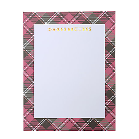 Gartner Studios Holiday Stationery, Letter Paper Size, Plaid/Seasons Greetings, 40 Sheets
