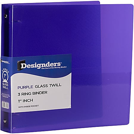 JAM PAPER 3 Ring Plastic Binder, 1 inch, Purple