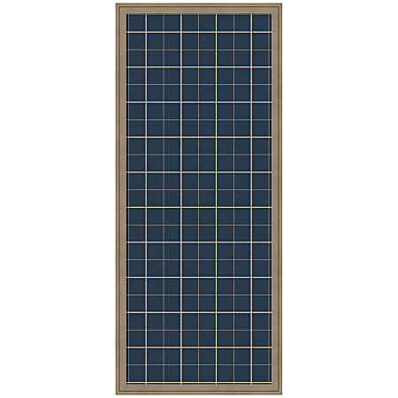 Kate and Laurel Framed Fabric Pinboard, 18 x 42, Navy Blue Plaid Pattern, Florence Light Brown Frame