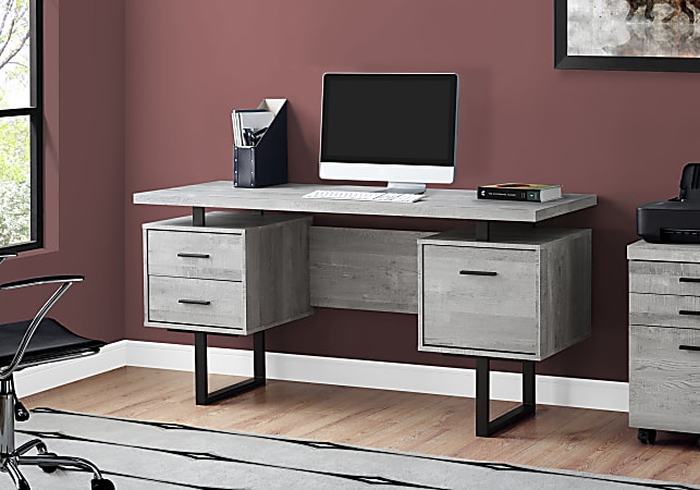 Gray cheap floating desk