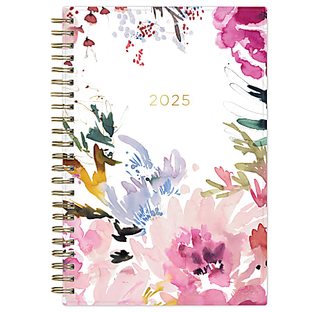 2025 Blue Sky WeeklyMonthly Planning Calendar 5 x 8 Magenta Blooms