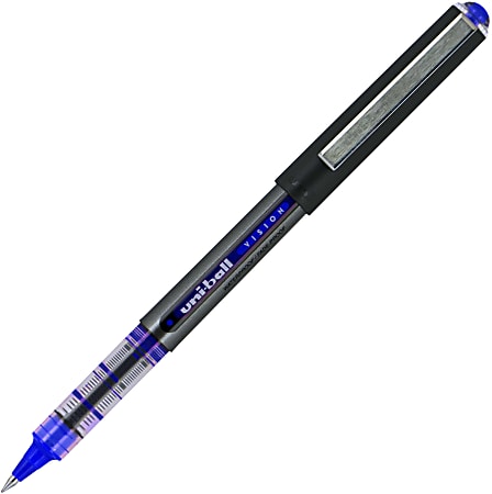 uni-ball® Vision™ Liquid Ink Rollerball Pen, Extra-Fine Point, 0.5 mm, Blue Barrel, Blue Ink