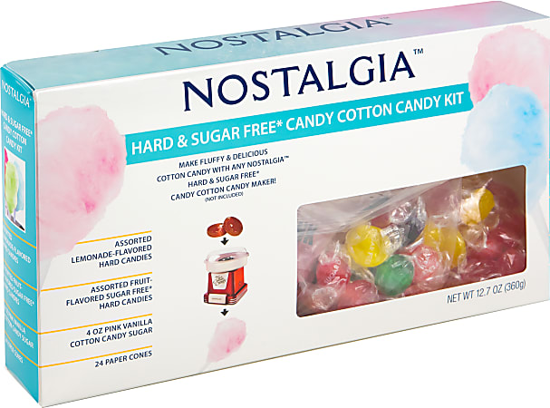 Nostalgia Electrics Hard & Sugar-Free Candy Cotton Candy Party Kit