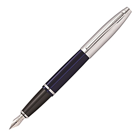 Cross® Calais Fountain Pen, Medium Point, Blue Barrel, Black Ink