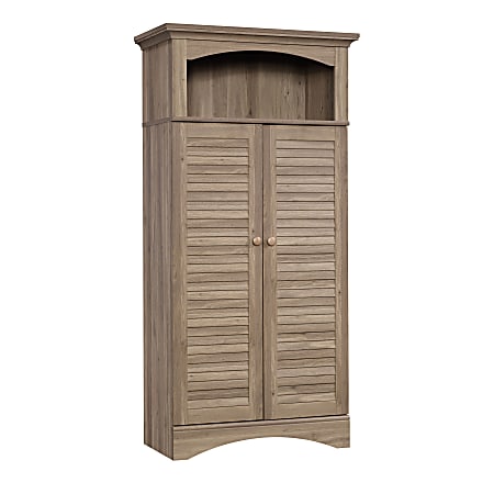 Sauder Harbor View Storage Cabinet Salt Oak - Office Depot