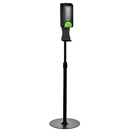 Alpine Automatic Gel Hand Sanitizer Dispenser With Floor Stand, Adjustable Height, 1200 mL, 55-1/2"H x 14-1/2"W x 14-1/2"D, Black