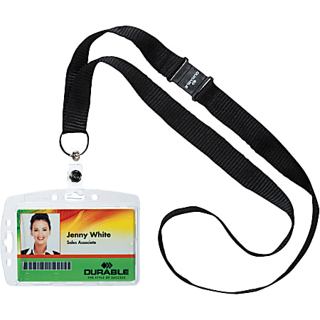 Durable Safety Lanyard Shell-Style ID Card Holders, Clear, Box Of 10