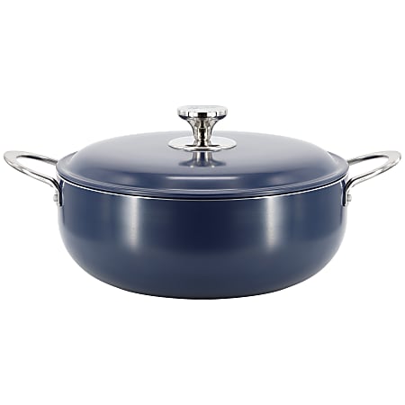 Oster Cartagena Aluminum Nonstick Caldero With Lid, 7.4 Qt, Blue