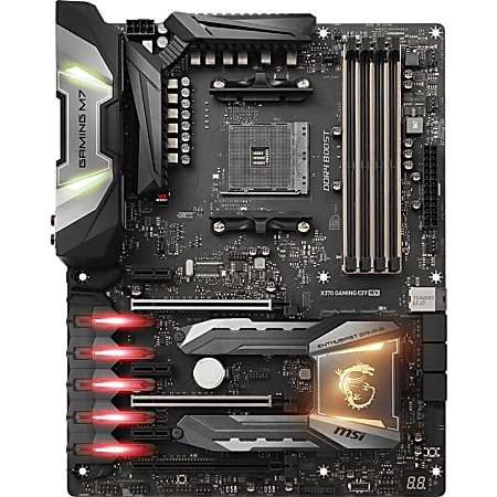 MSI X370 GAMING M7 ACK Desktop Motherboard - AMD Chipset - Socket AM4 - 64 GB DDR4 SDRAM Maximum RAM - UDIMM, DIMM - 4 x Memory Slots - Gigabit Ethernet - Wireless LAN - 8 x USB 3.1 Port - 6 x SATA Interfaces