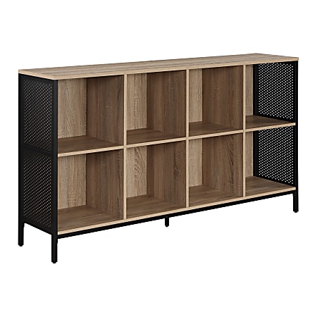 Office Star Ace 34”H 8-Cube Storage Bookcase, River Oak