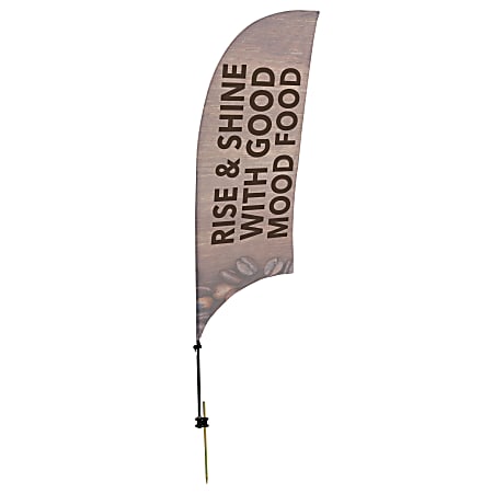 Custom Full-Color 10.5' Razor Sail Sign Flag With Ground Spike, 1-Sided