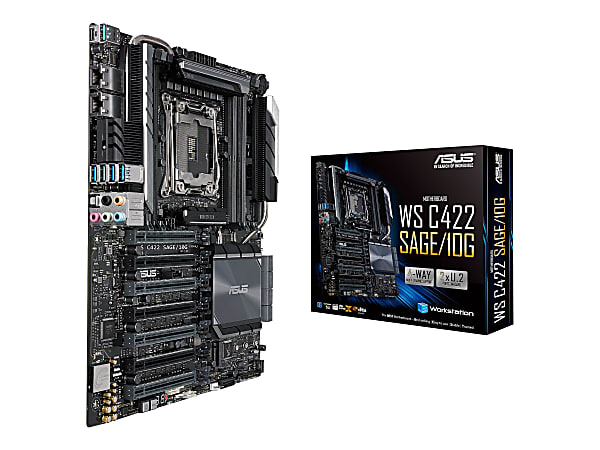 ASUS WS C422 SAGE10G Motherboard SSI CEB LGA2066 Socket C422 Chipset USB 3.1 Gen 1 USB C Gen2 USB 3.1 Gen 2 2 x 10 Gigabit LAN HD Audio 8 channel Office Depot