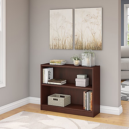 Bush Furniture Universal 2 Shelf, Cherry Wood 2 Shelf Bookcase