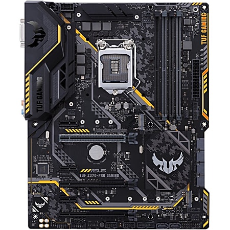 TUF Z370-PRO GAMING Desktop Motherboard - Intel Chipset - Socket H4 LGA-1151 - 64 GB DDR4 SDRAM Maximum RAM - UDIMM, DIMM - 4 x Memory Slots - Gigabit Ethernet - 6 x USB 3.1 Port - HDMI - DVI - 6 x SATA Interfaces