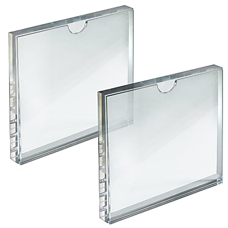 Azar Displays Block Sign Holder Frames, 5” x 5”, Clear, Pack Of 2 Frames