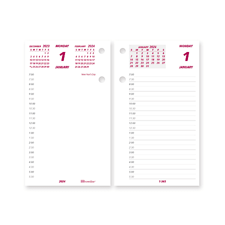 2024 Brownline® Daily Calendar Refill, 6" x 3-1/2", January To December 2024 , C2R