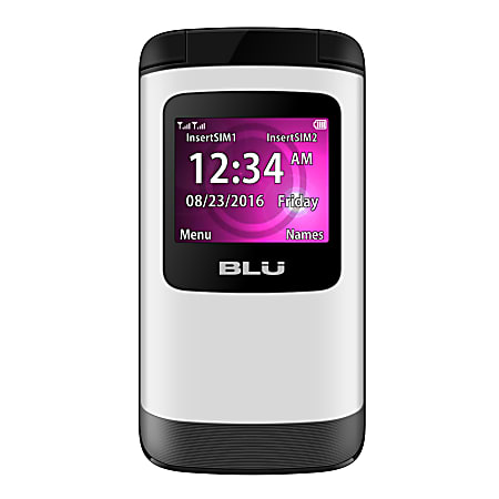 BLU Zoey Flex Z130 Flip Phone, White