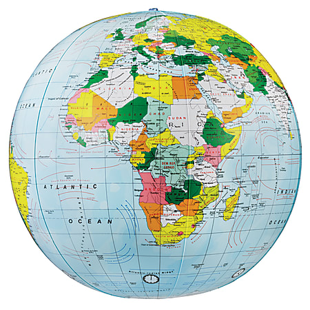 Replogle® Inflate-a-Globe, Political, 16", Light Blue