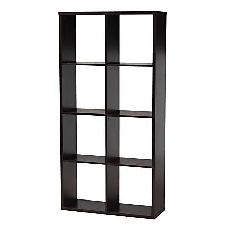 Baxton Studio 8-Cube Storage Shelf, 62-3/16”H x 31-1/8”W x 11-7/16”D, Dark Brown