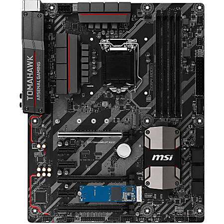 MSI Z270 Tomahawk OPT Boost Desktop Motherboard - Intel Chipset - Socket H4 LGA-1151 - 64 GB DDR4 SDRAM Maximum RAM - DIMM - 4 x Memory Slots - Gigabit Ethernet - 6 x USB 3.1 Port - HDMI - DVI - 6 x SATA Interfaces