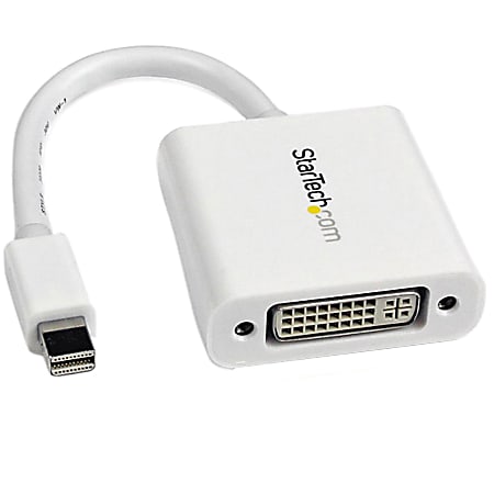 StarTech.com Mini DisplayPort® to DVI Video Adapter Converter - White - Connect a DVI display to a Mini-DisplayPort-equipped PC or Mac computer