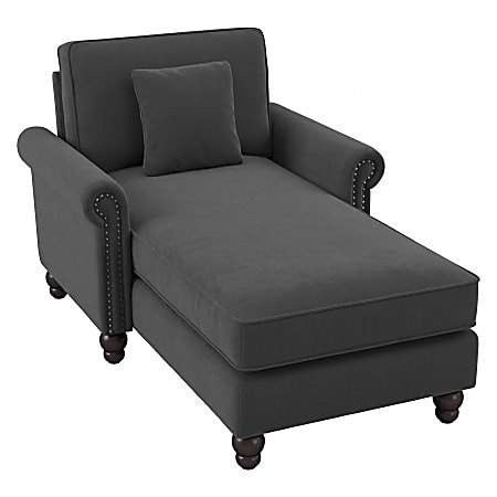 Bush® Furniture Coventry Chaise Lounge With Arms, Charcoal